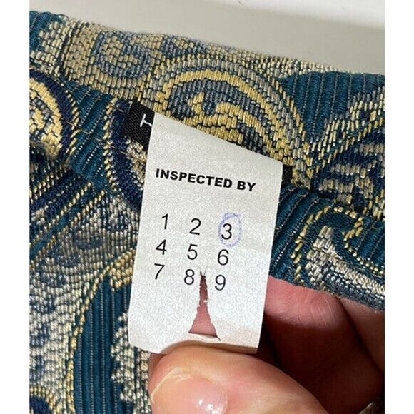 Trimdin Artisan Jacket Size Small Navy Blue Paisley Reversible Jacquard New - Picture 5 of 12